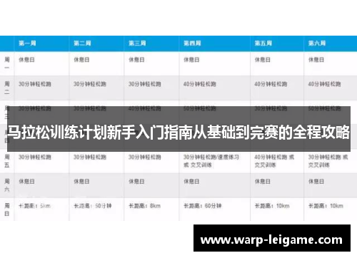 马拉松训练计划新手入门指南从基础到完赛的全程攻略
